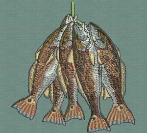 fish embroidery digitized
